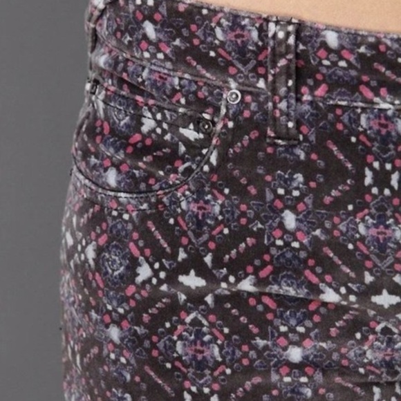 Free People Skinny Printed Velvet Jeans - Picture 4 of 6